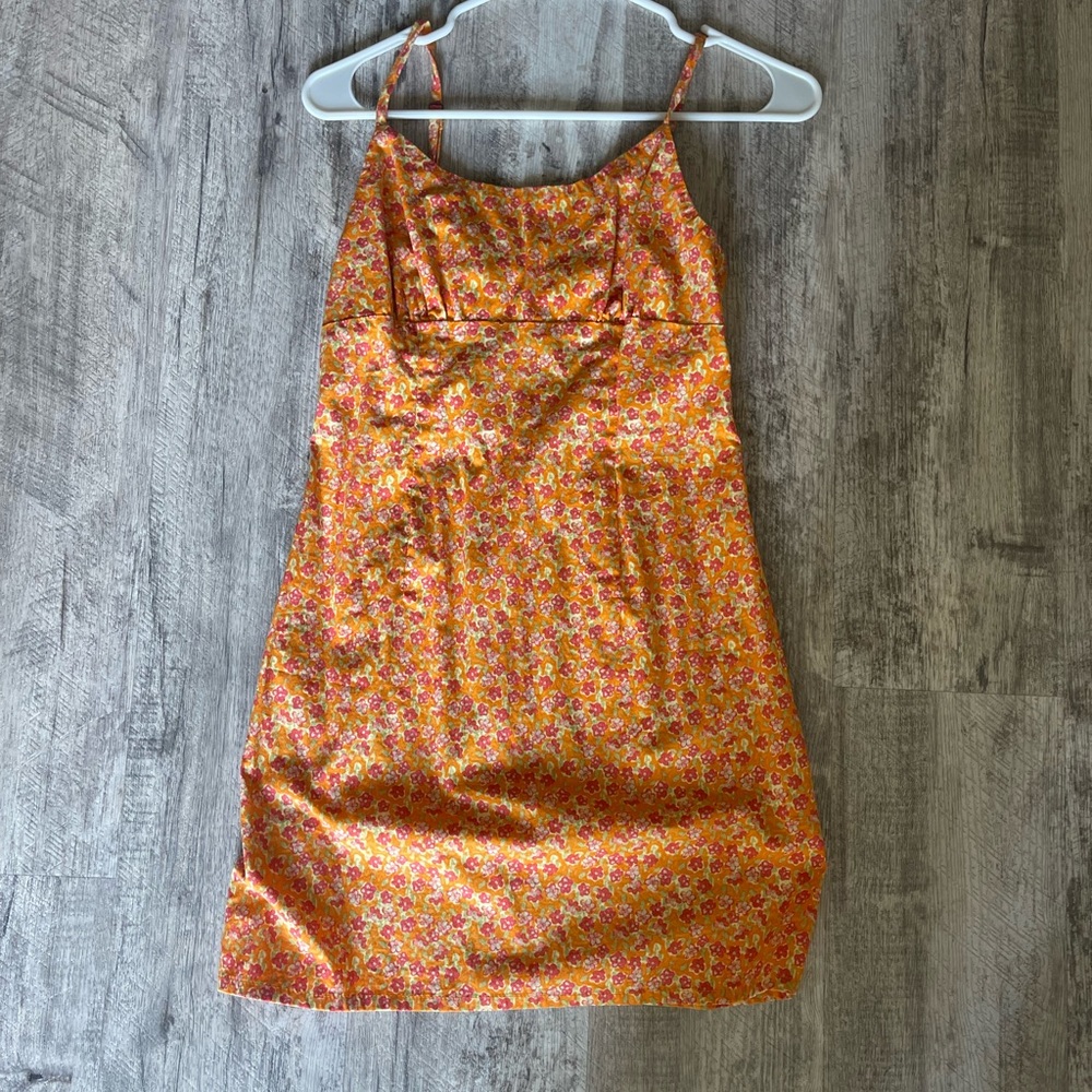 Orange floral dress